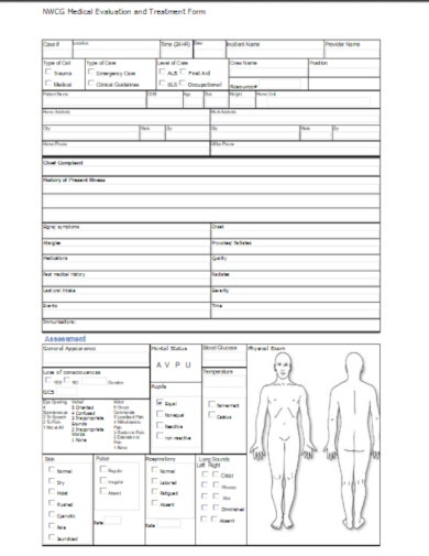 10 Medical Evaluation Form Templates PDF Free 