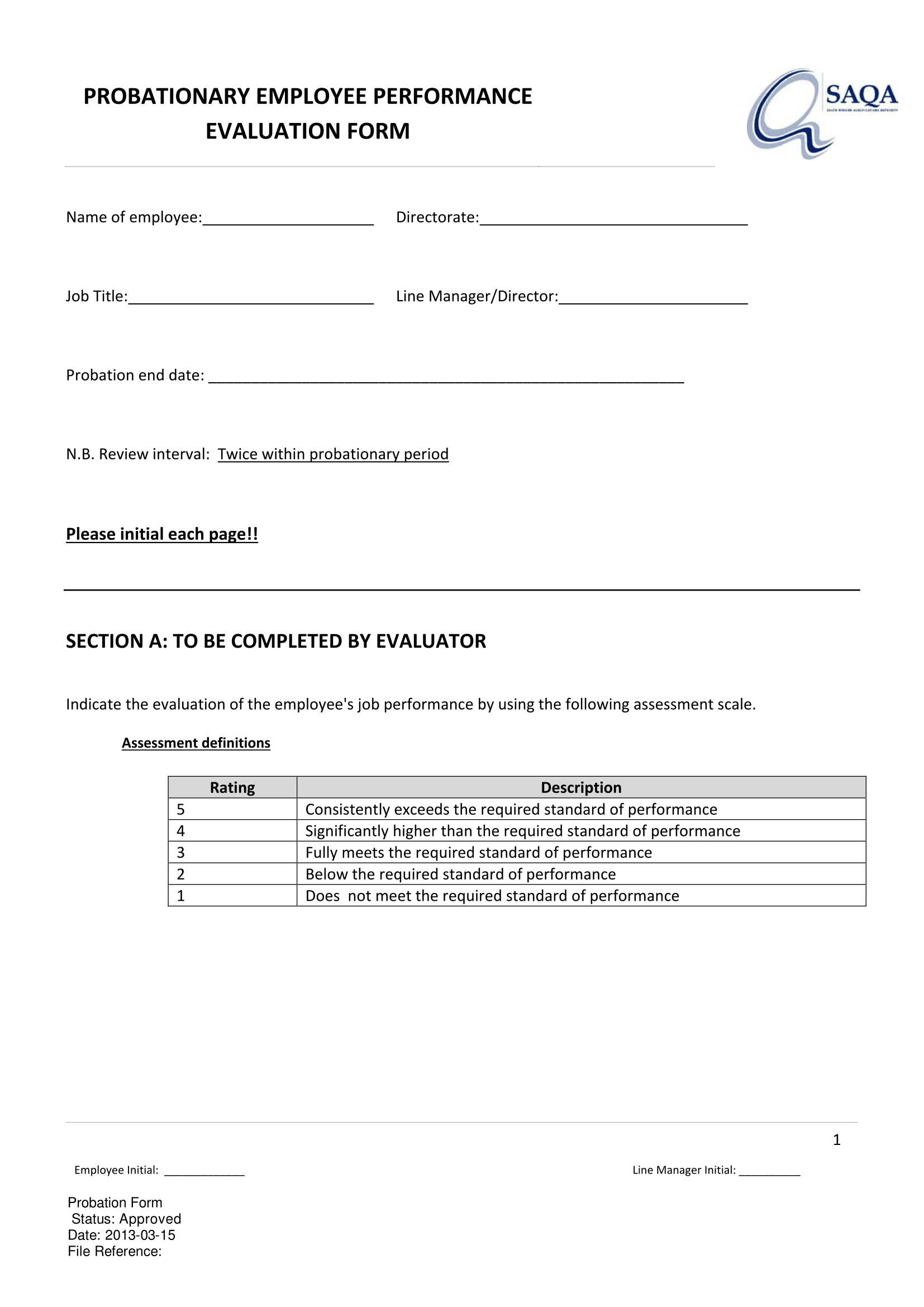10 Useful Performance Evaluation Forms Examples Samples 