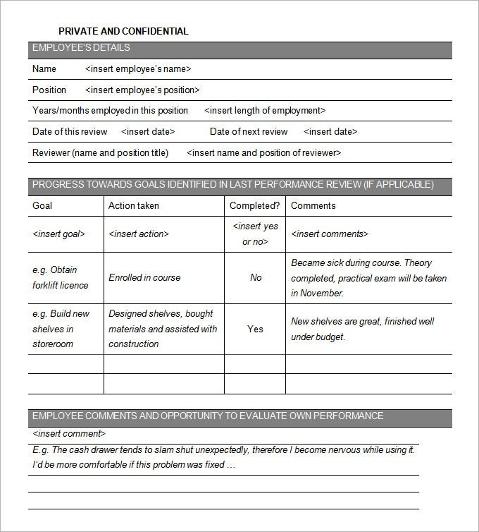 11 Sample Performance Review Templates PDF DOC Google 