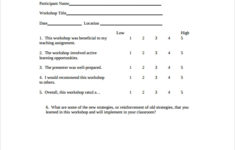 11 Sample Workshop Evaluation Forms Sample Templates