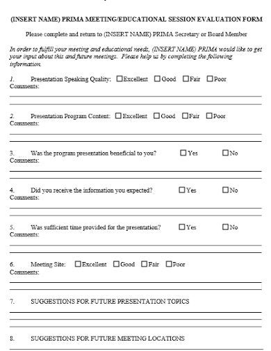 17 Event Evaluation Form Templates In PDF DOC Free 