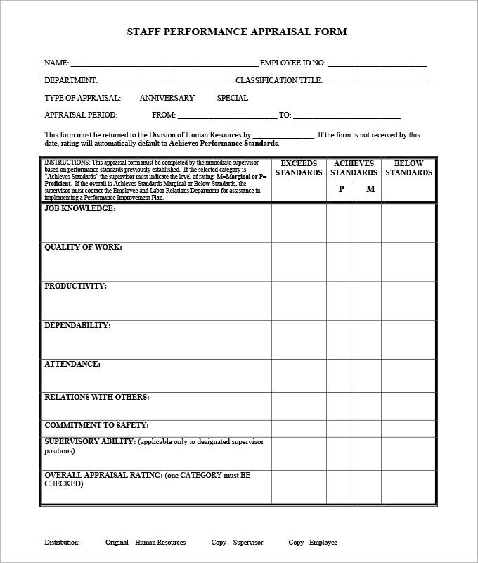 18 FREE Sample HR Appraisal Forms PDF DOC Free 