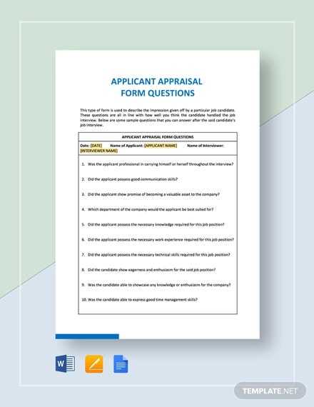 18 FREE Sample HR Appraisal Forms PDF DOC Free 