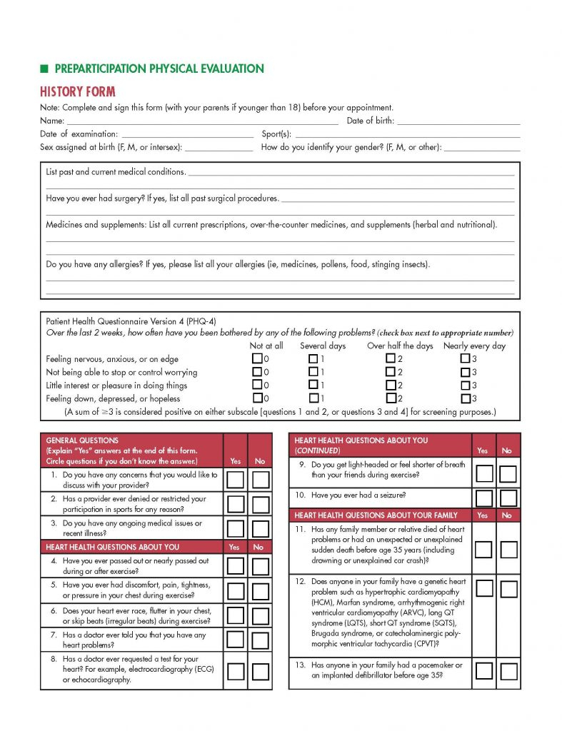 2020 2021 Physical Evaluation Forms Packet Wilcox County 