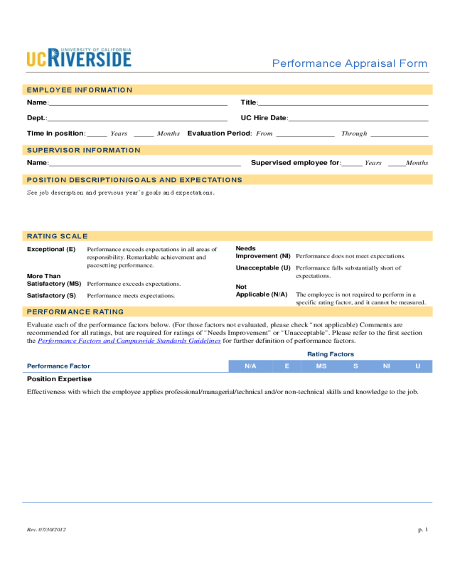 2021 Employee Appraisal Form Fillable Printable PDF 