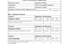 2021 Job Performance Evaluation Form Fillable Printable