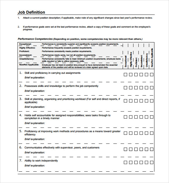 8 Performance Evaluation Samples Templates Examples 