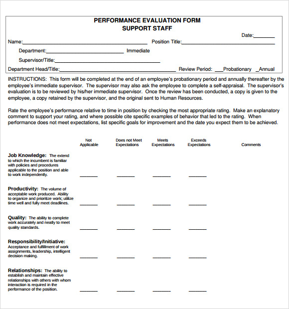 8 Performance Evaluation Samples Templates Examples 