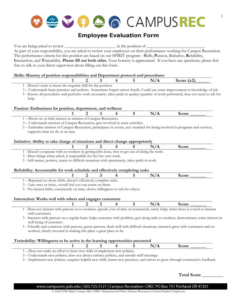 Employee Evaluation Form 9 Examples Format Pdf Examples Vrogue