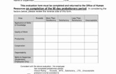 90 Day Employee Evaluation Form In 2020 Employee