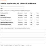 Annual Volunteer Self Evaluation Form Home Health