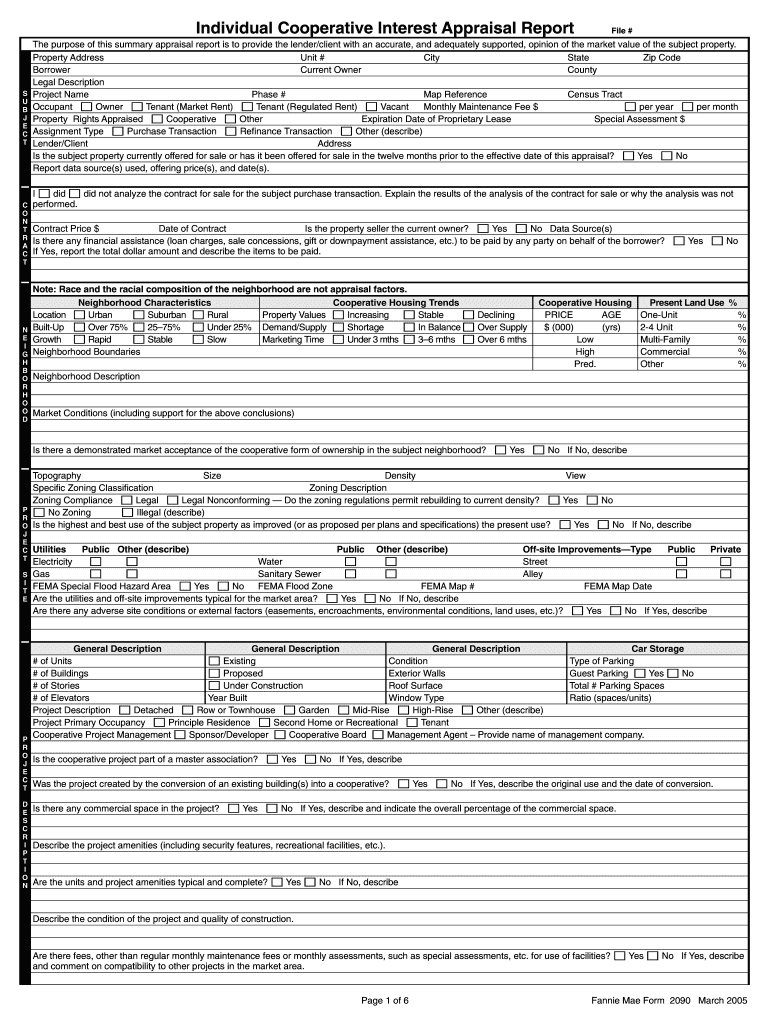 Appraisal Form 2090 Fill Online Printable Fillable 