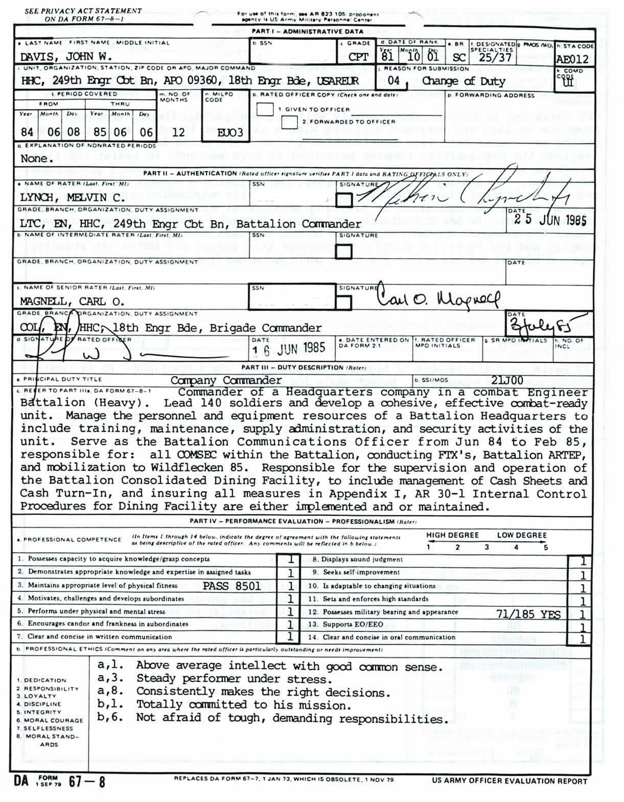 Army Evaluation Reports