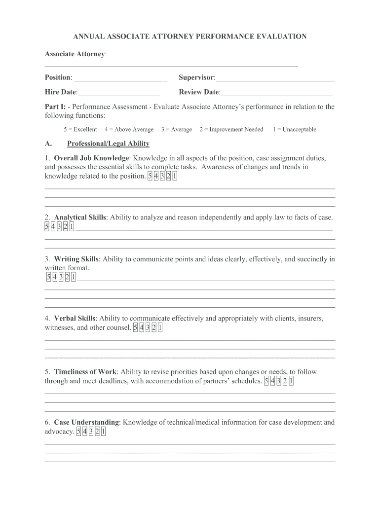 Associate Evaluation Fill Out And Sign Printable PDF 