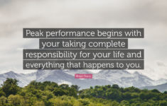 Brian Tracy Quote Peak Performance Begins With Your