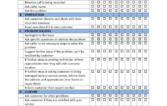 Call Center Evaluation Form Evaluation Form Contact