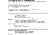 Child Care Employee Evaluation Form Templates At