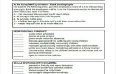 Child Care Staff Evaluation Form Free 29 Sample Employee