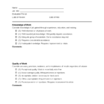 Church Employee Performance Evaluation Form Templates At