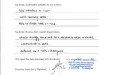 Company Supervisor Evaluation Form Miin