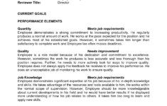 Completed Performance Review Examples Salescv info