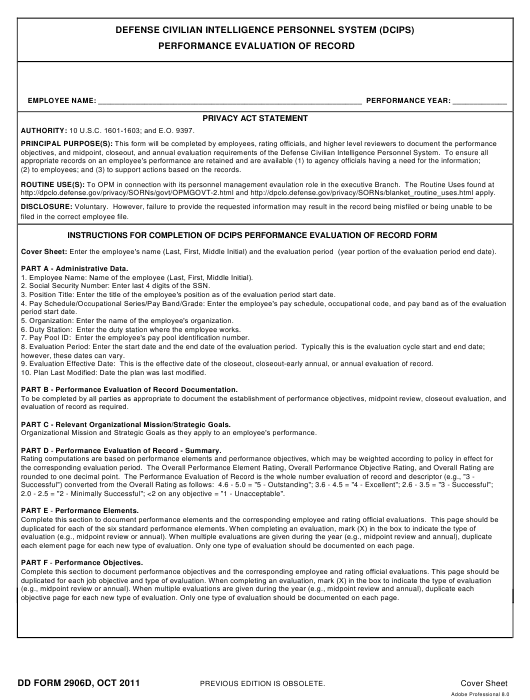 DD Form 2906D Download Fillable PDF Or Fill Online Defense 