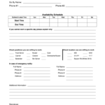Employee Availability Form Fill Out And Sign Printable