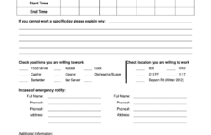 Employee Availability Form Fill Out And Sign Printable