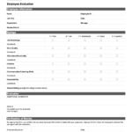 Employee Evaluation Form Employee Performance Review
