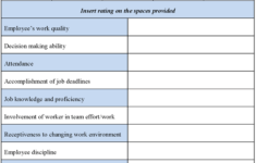 Employee Evaluation Form Sample Free Printable Documents