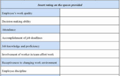 Employee Evaluation Form Template In 2020 Employee