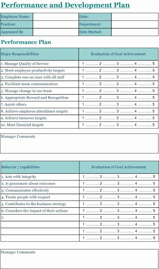 Employee Performance Evaluation Form Excel Fresh Pin By 