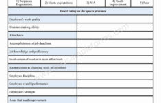 Employee Performance Evaluation Template Best Of Employee