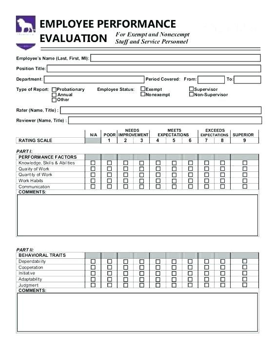 Employee Review Comments On Initiative Printable Forms