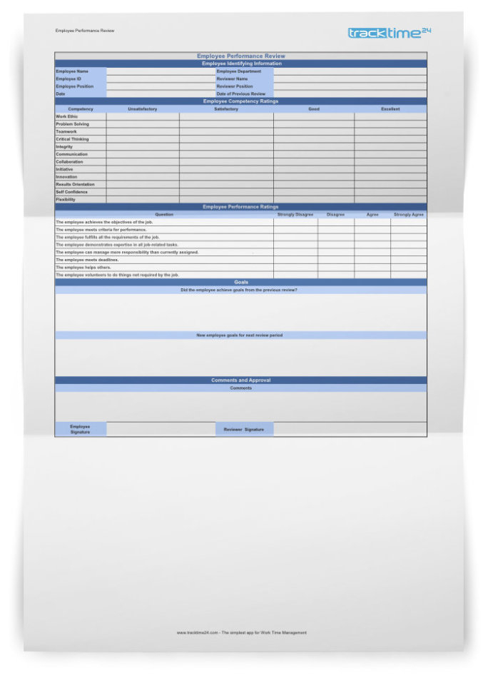 Employee Performance Review Free Template Excel PDF 