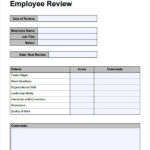 Employee Performance Review Template Employee