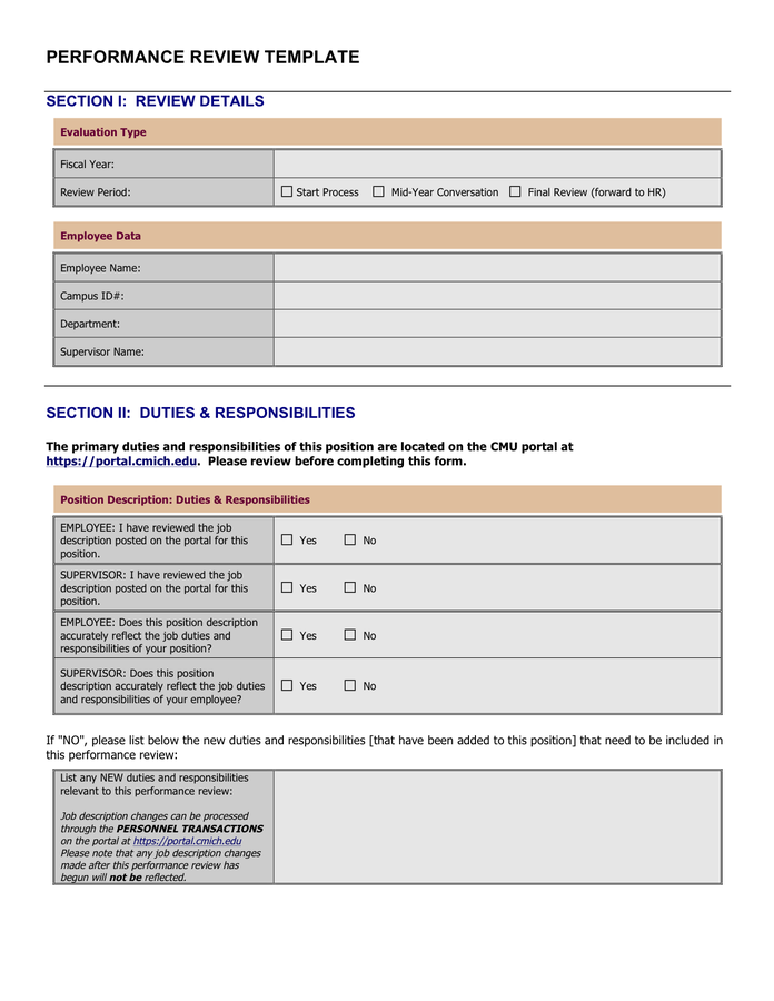 Employee Review Form Download Free Documents For PDF 