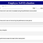 Employee Self Evaluation Form Employee Self Evaluation