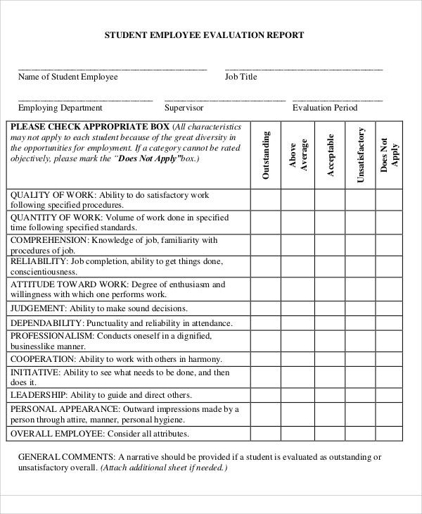 Evaluation Report Template 12 Free Sample Example 