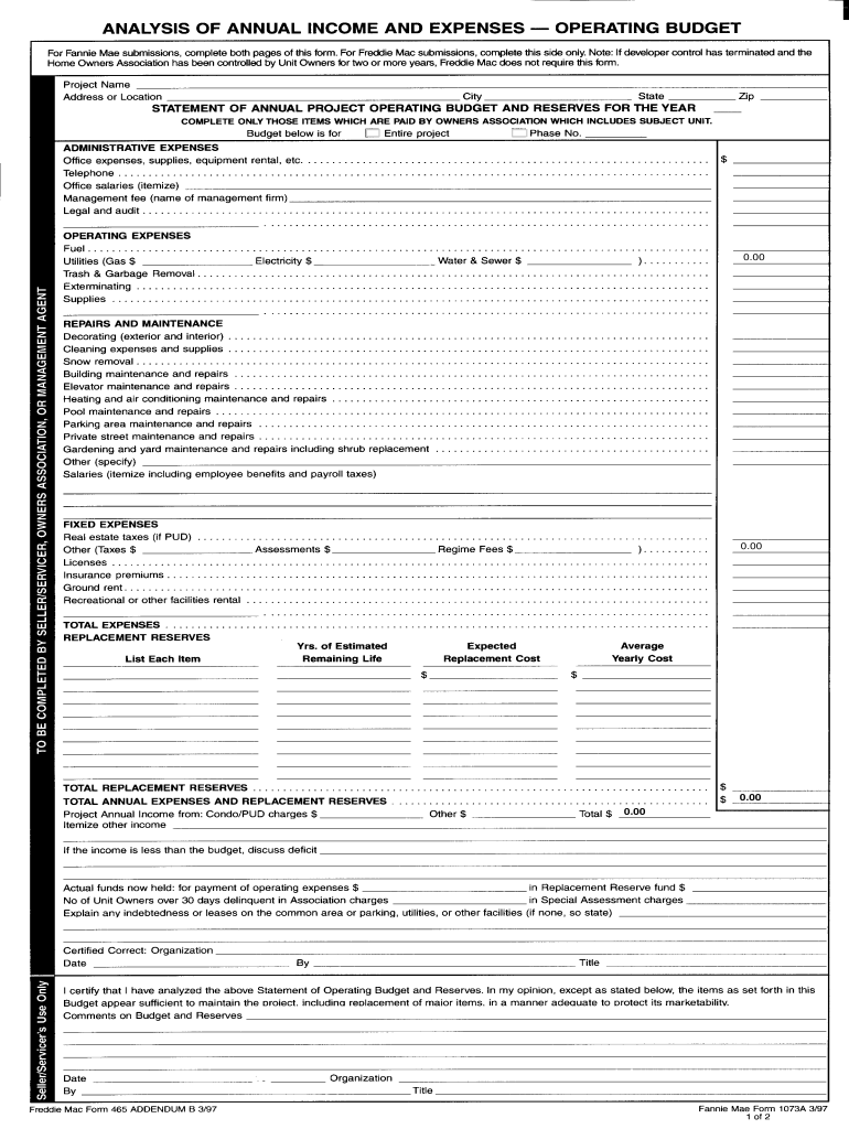 Fannie Mae Form 1073 Instructions Fill Online Printable 