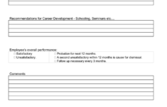 Fire Department Employee Performance Evaluation In Word