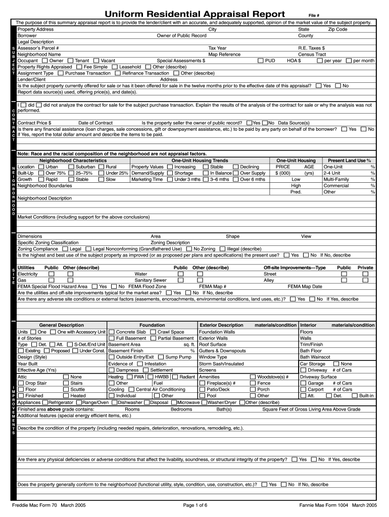 Fnma 1004 Fill Out And Sign Printable PDF Template SignNow