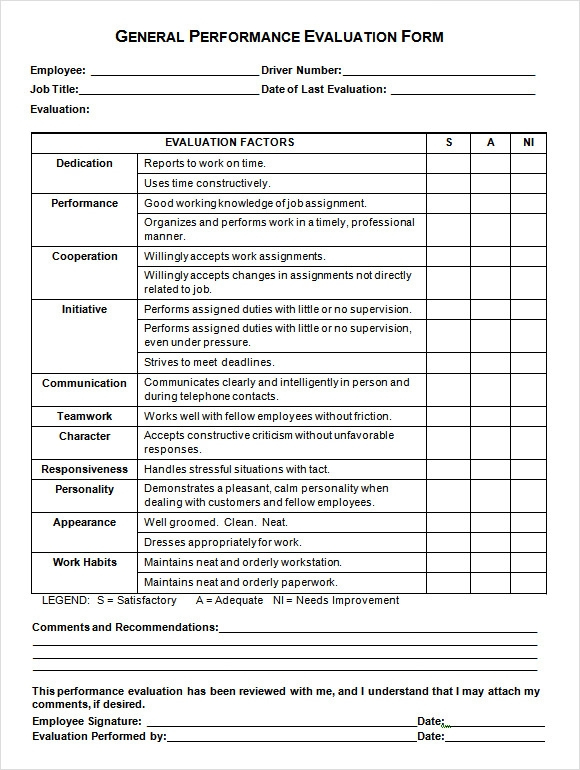 FREE 10 Job Performance Evaluation Templates In PDF