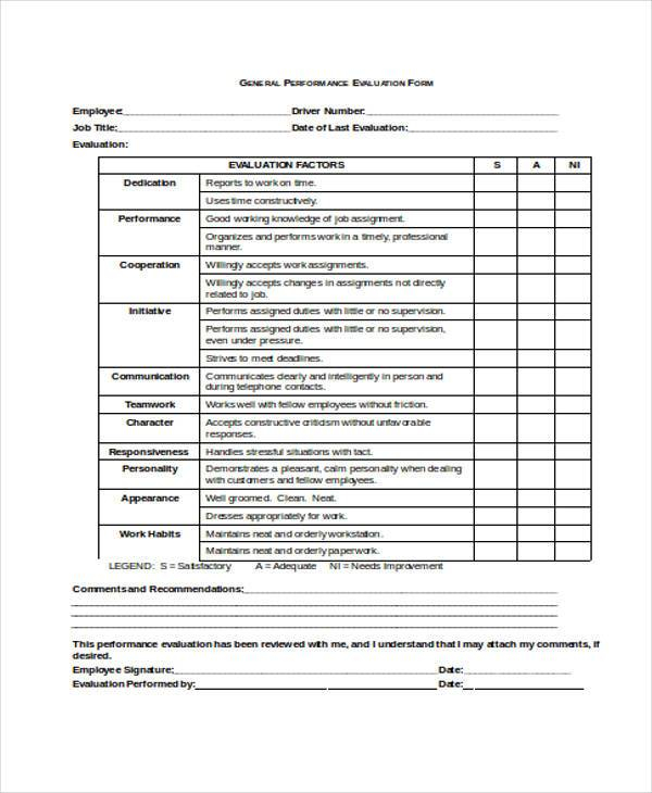 FREE 10 Performance Evaluation Forms In PDF MS Word Excel