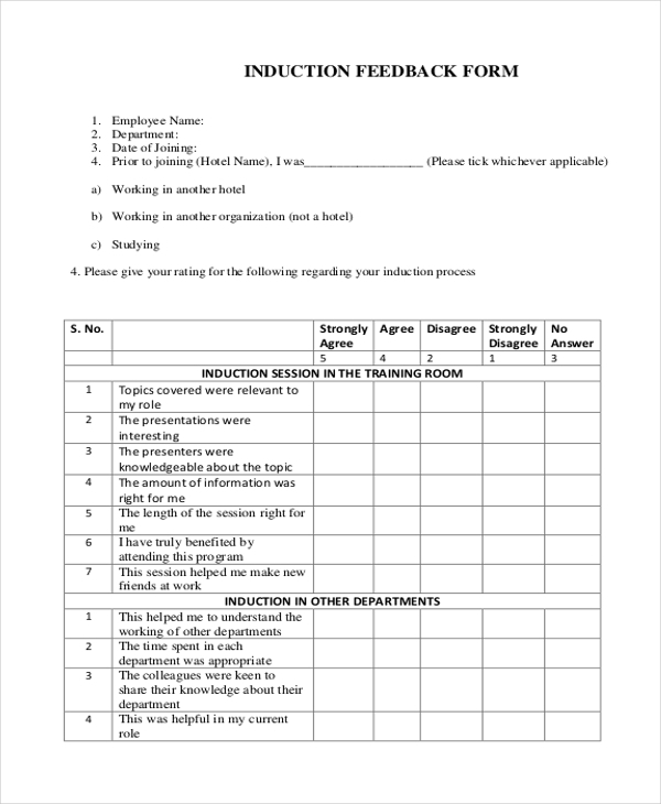 FREE 10 Sample Employee Feedback Forms In PDF Excel 