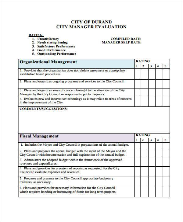 Employee Evaluation Of Manager Form - Employee Evaluation Form