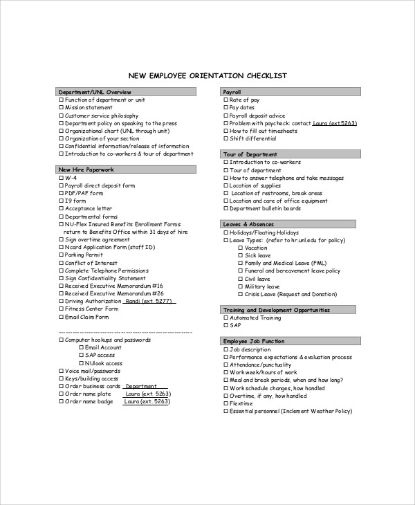 FREE 10 Sample Orientation Evaluation Forms In MS Word PDF
