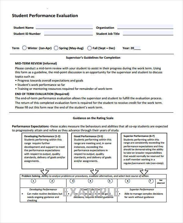 FREE 10 Student Evaluation Forms In PDF MS Word