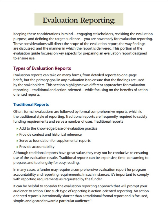 FREE 11 Sample Evaluation Reports In Google Docs MS 