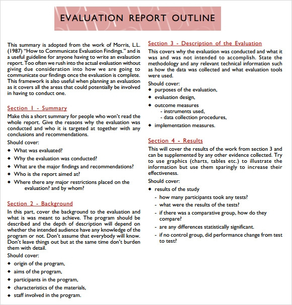 FREE 11 Sample Evaluation Reports In Google Docs MS 